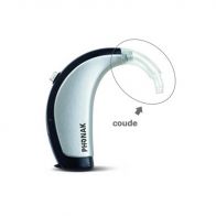 Coude HE10 (sans filtre) - Pour aides auditives Phonak Bolero Q, Sky Q M13, Sky V M/P