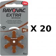 Pack ECO France: 20 plaquettes de piles auditives Rayovac 312 sans mercure LIVRAISON GRATUITE