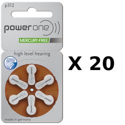 Piles auditives Powerone 0% mercure 312