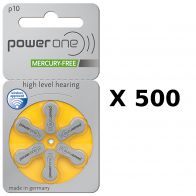 Vente en gros de plaquettes de 6 piles auditives PowerOne 10 sans mercure