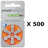 Vente en gros de plaquettes de 6 piles auditives PowerOne 13 sans mercure
