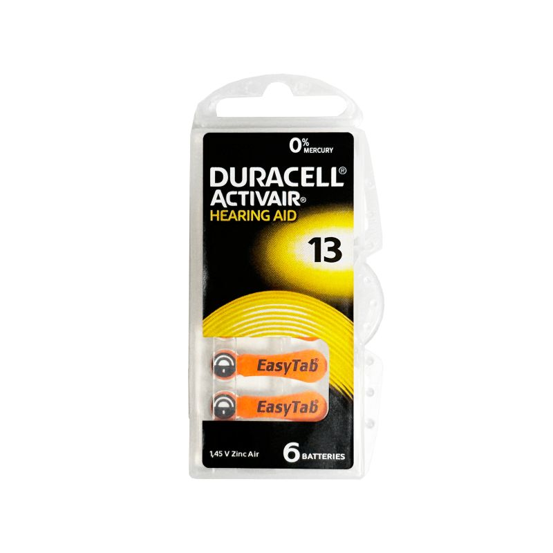 10 plaquettes de 6 piles auditives Duracell 13 sans mercure