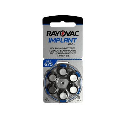 Plaquette de 6 piles auditives Rayovac Implant Plus pour implant cochléaire