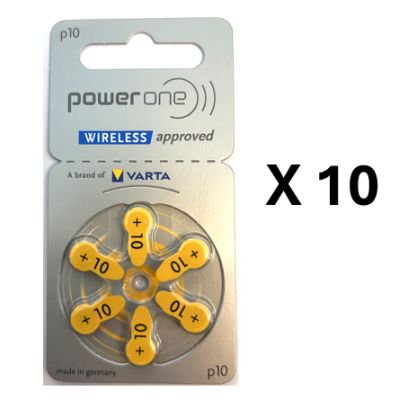 Pack ECO France : 10 plaquettes de piles auditives PowerOne 10 sans mercure - LIVRAISON INCLUSE