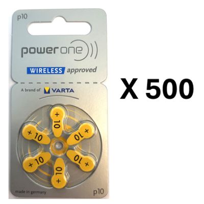 Vente en gros de plaquettes de 6 piles auditives PowerOne 10 sans mercure