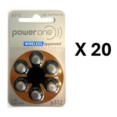 Pack ECO France : 20 plaquettes de piles auditives PowerOne 312 sans mercure - Livraison gratuite