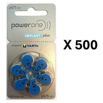 Vente en gros de plaquettes de 6 piles auditives PowerOne 675 sans mercure